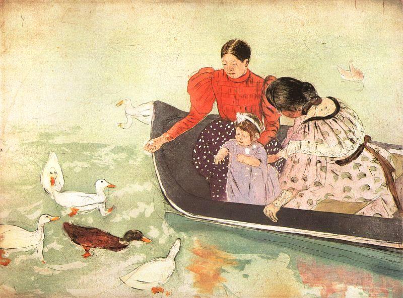 Mary Cassatt Feeding the Ducks oil painting picture